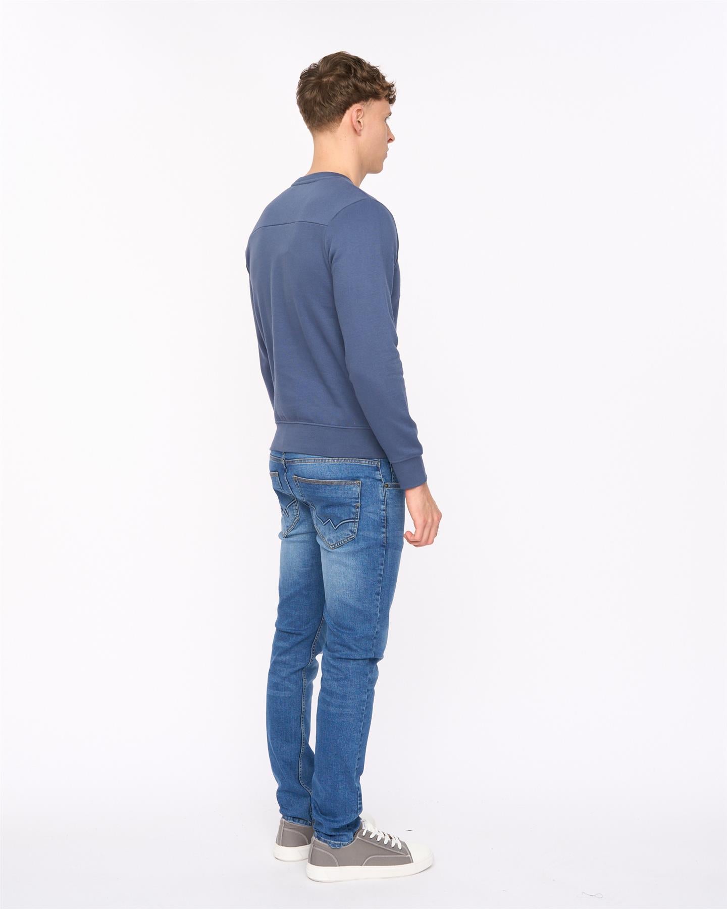 Mens Stoneham Crew Sweat Denim Blue