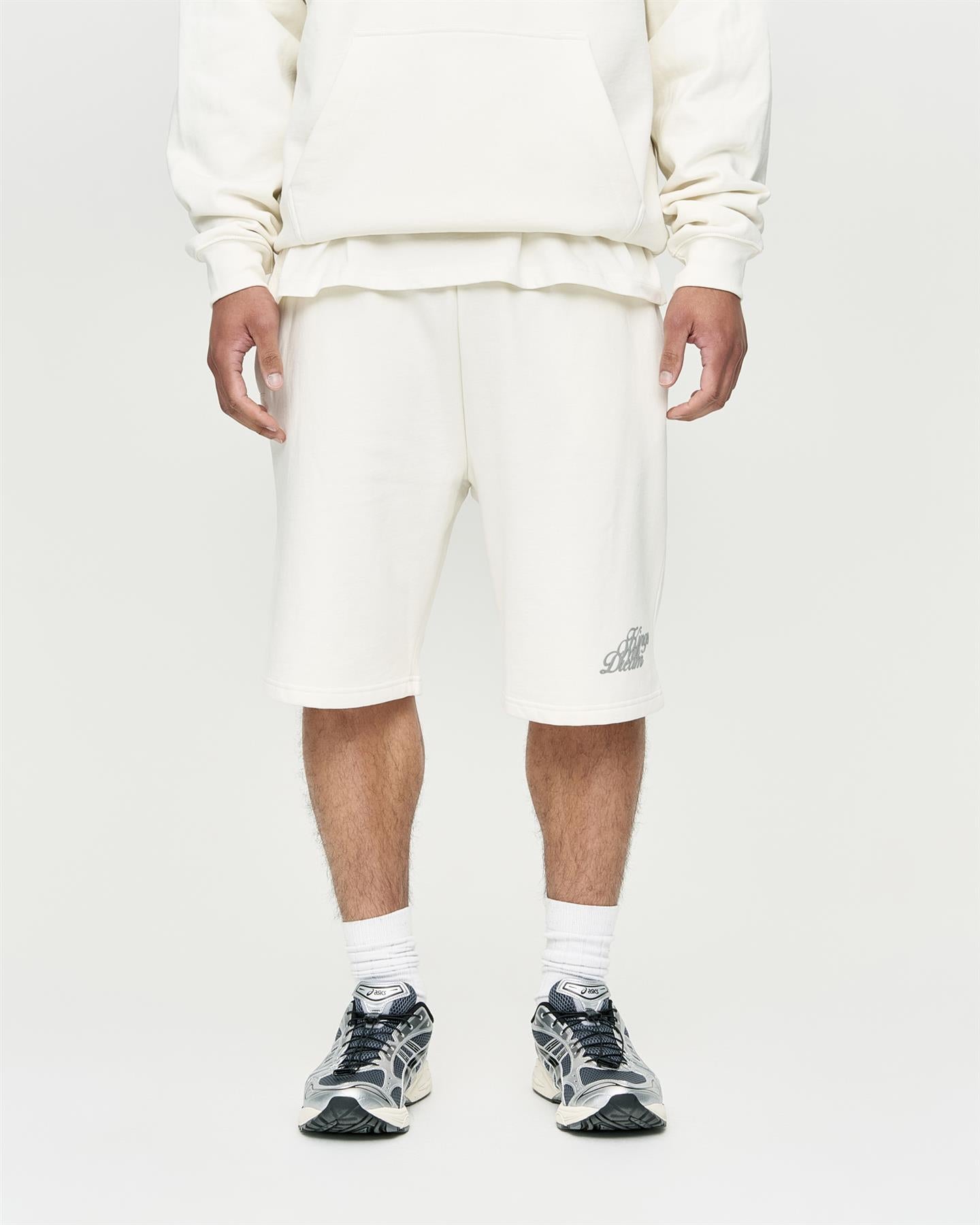 Mens Studio Scripted Jog Shorts Off White