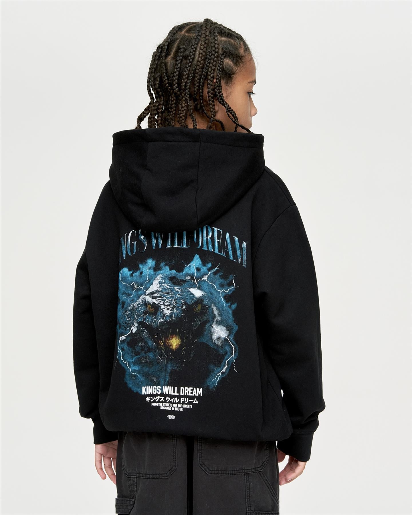 Kids Boys Studio Snake Smile Hoodie Black