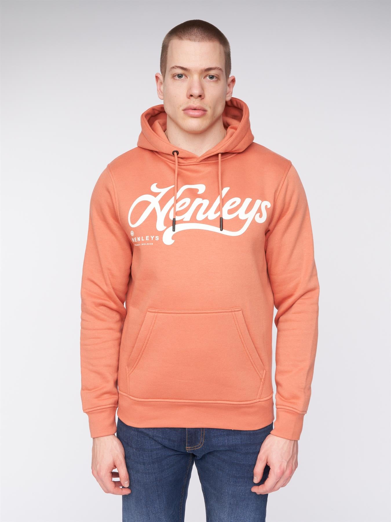 Mens Scripthen Hoodie Brick Red