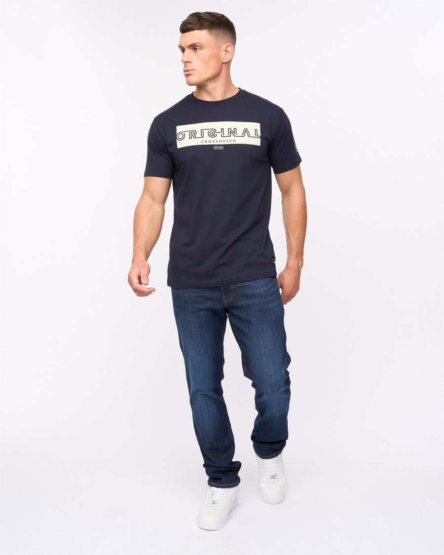 Mens Chas Straight Fit Jeans Dark Wash