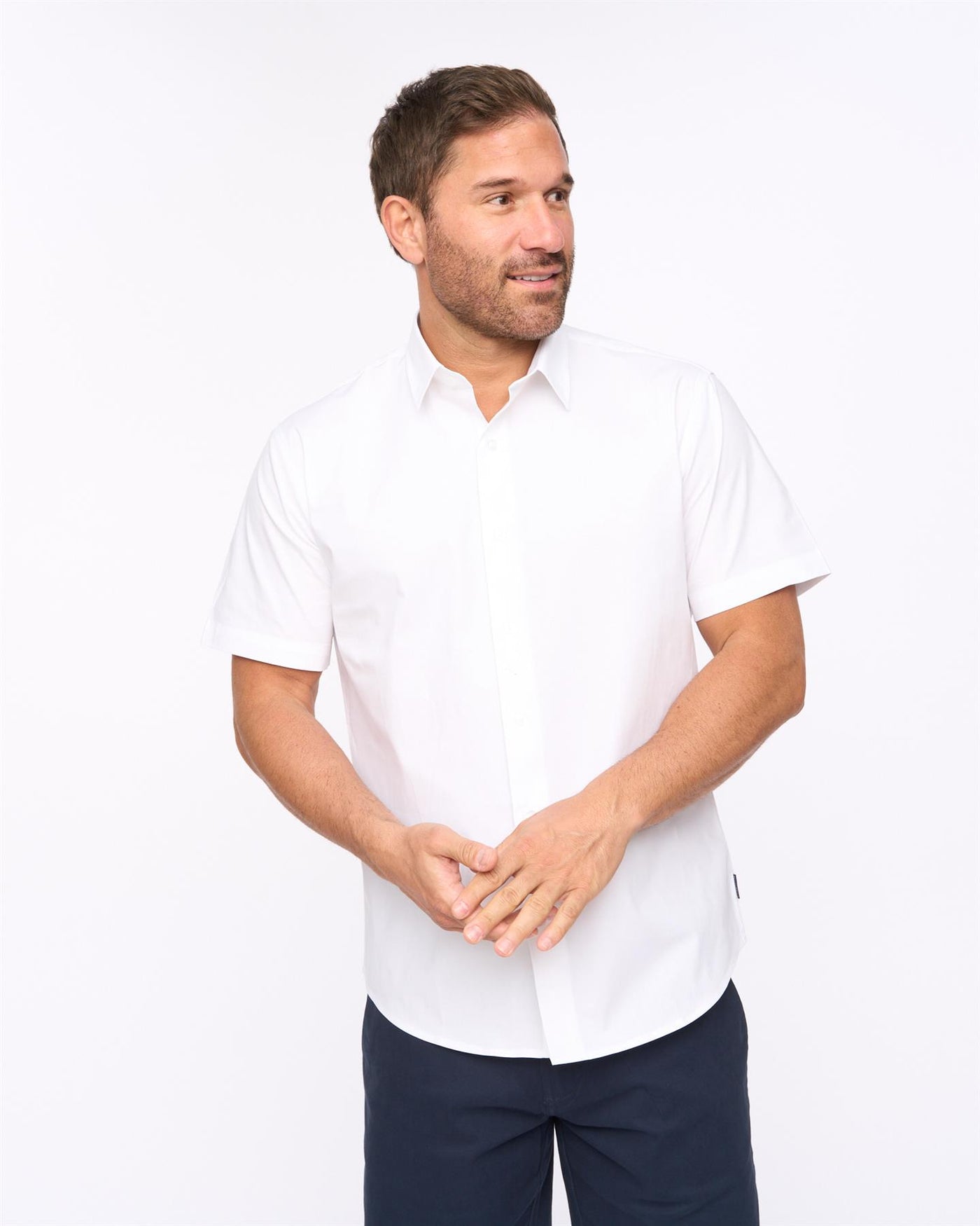 Mens Domesta Short Sleeve Shirt 2pk Navy/White