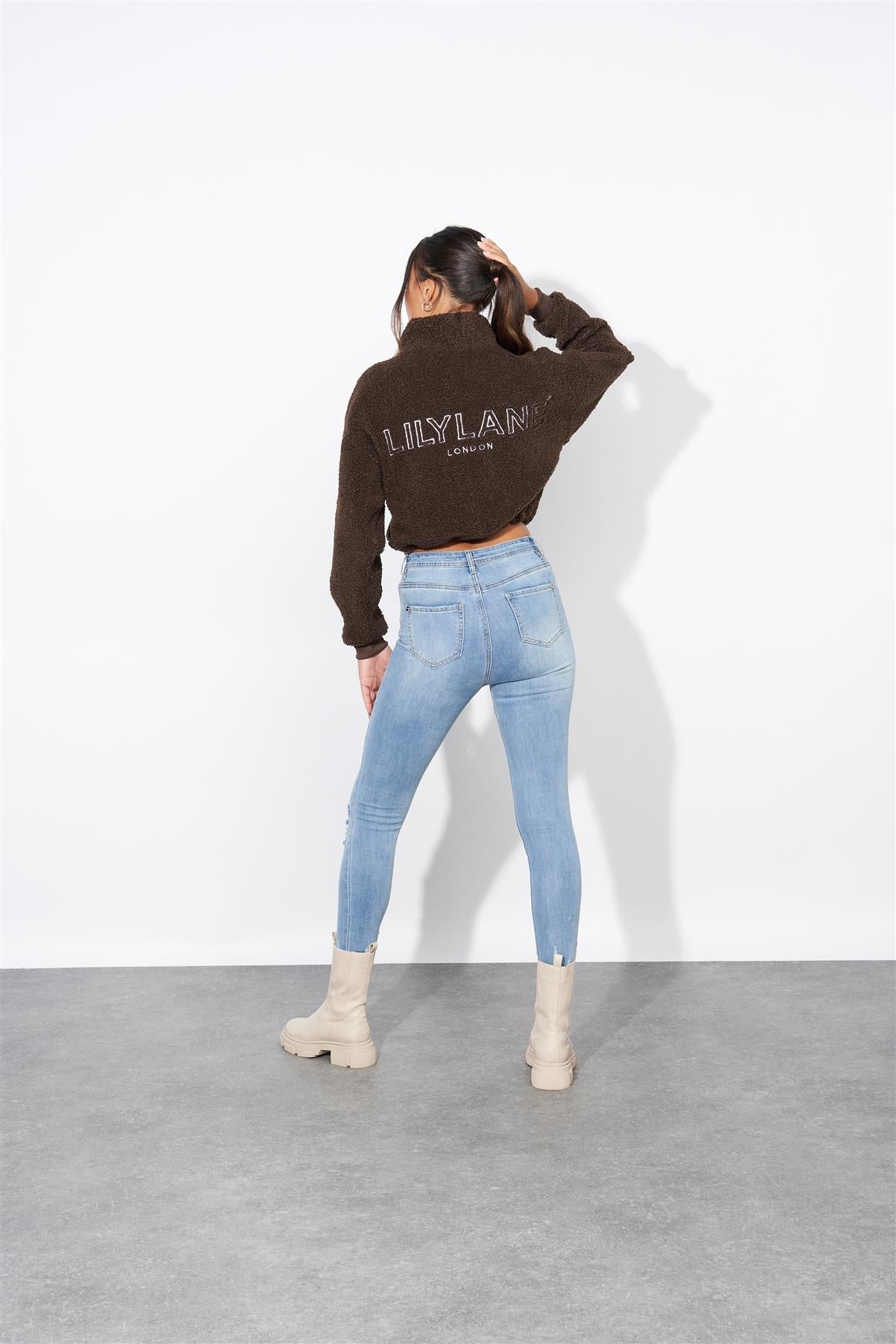 Ladies Lily Lane Kimora Borg Funnel Top Brown