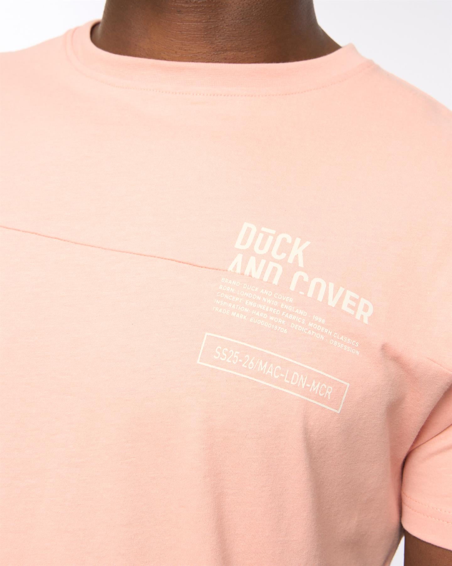 Mens Seamtext T-Shirt Coral