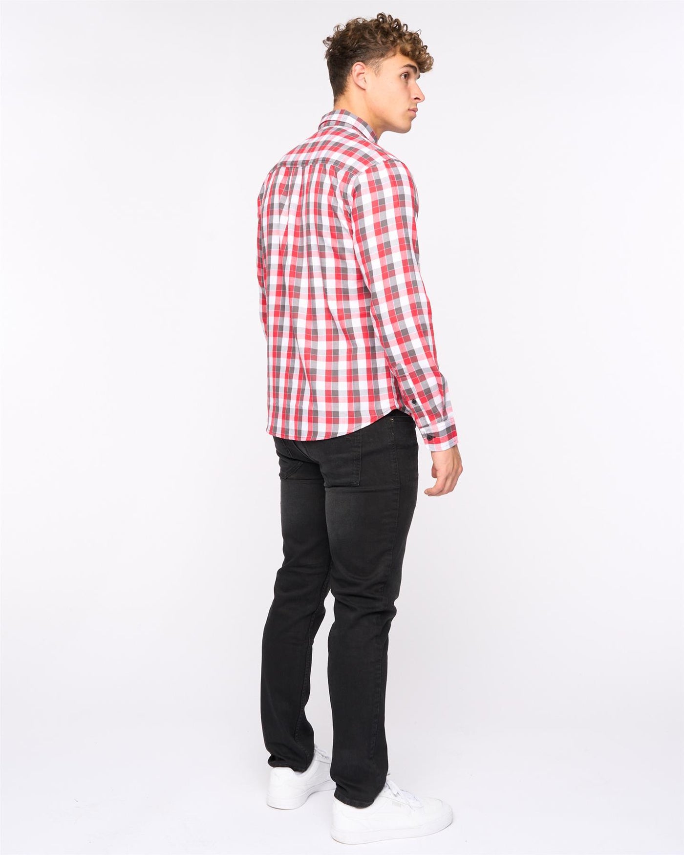 Mens Gosfield Slim Fit Check Shirt Red Check