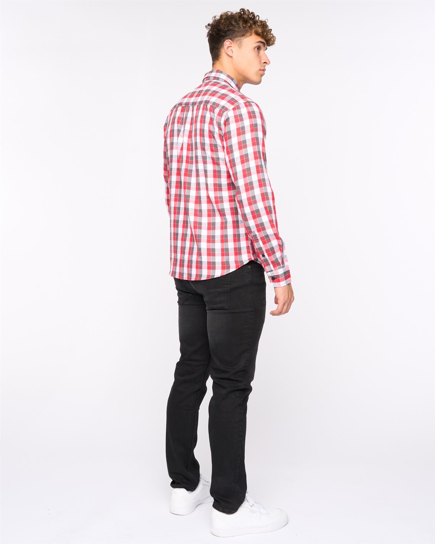 Mens Gosfield Slim Fit Check Shirt Red Check