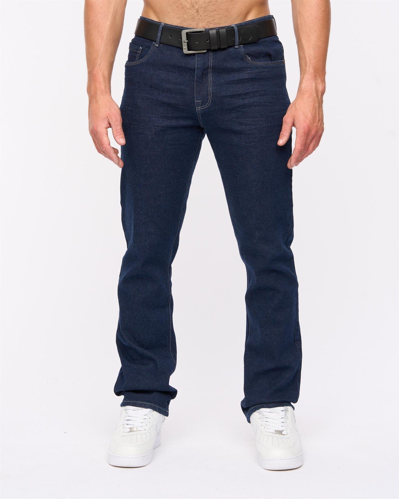 Crosshatch Mens Cadman Straight Jeans Raw Wash