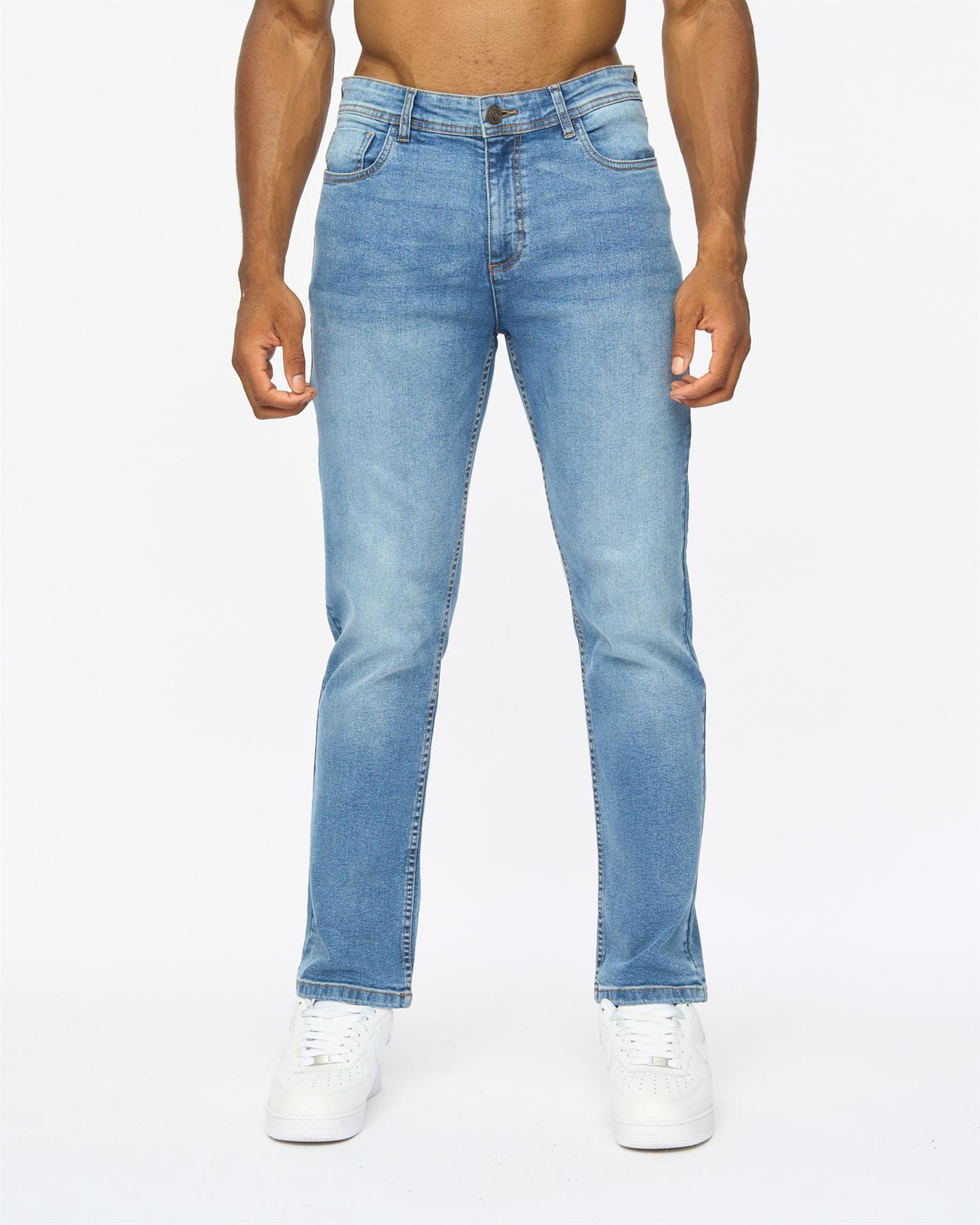 Mens Janstar Straight Leg Jeans Stone Wash