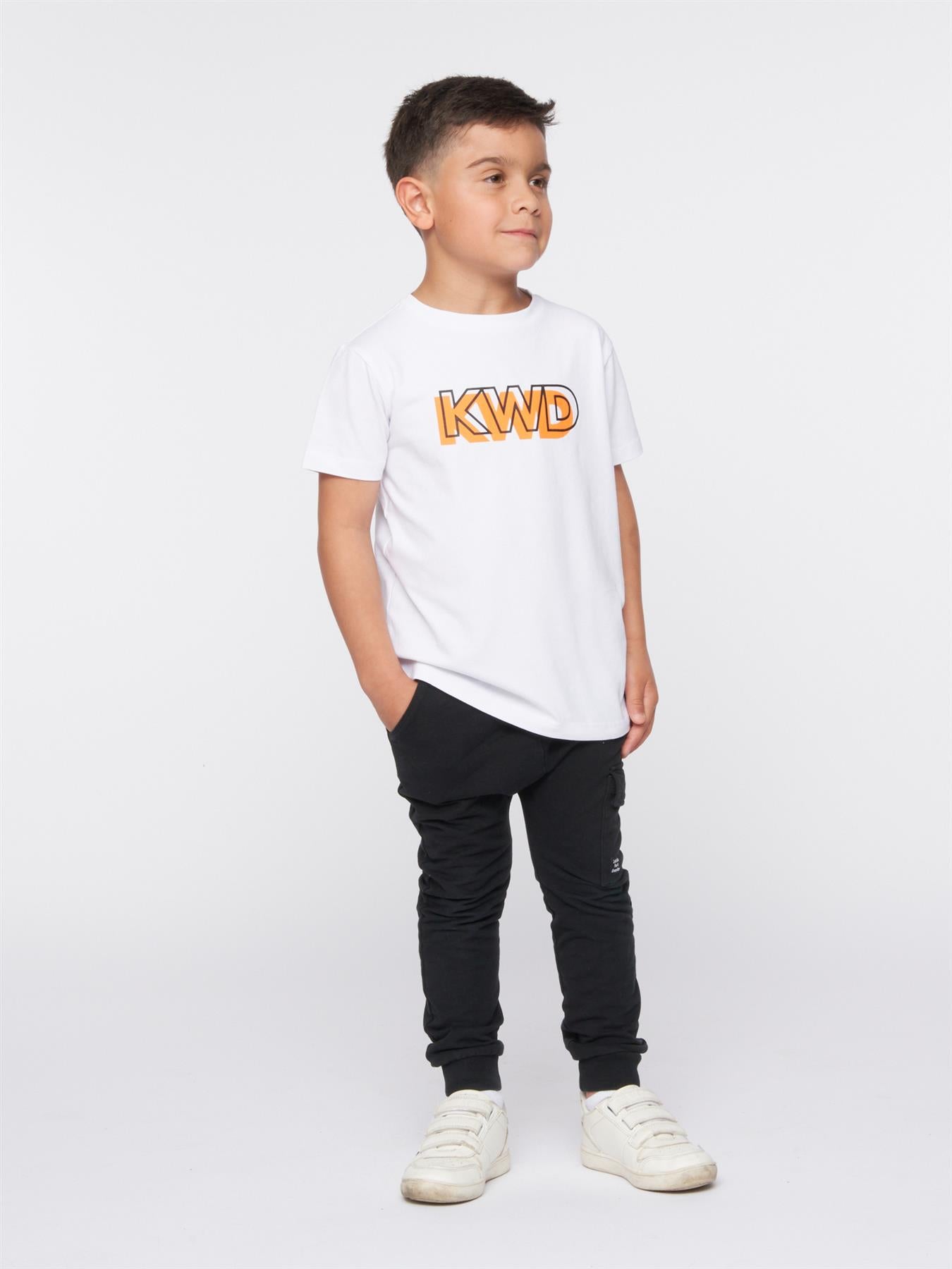 Silas T-Shirt Optic White / Black / Orange