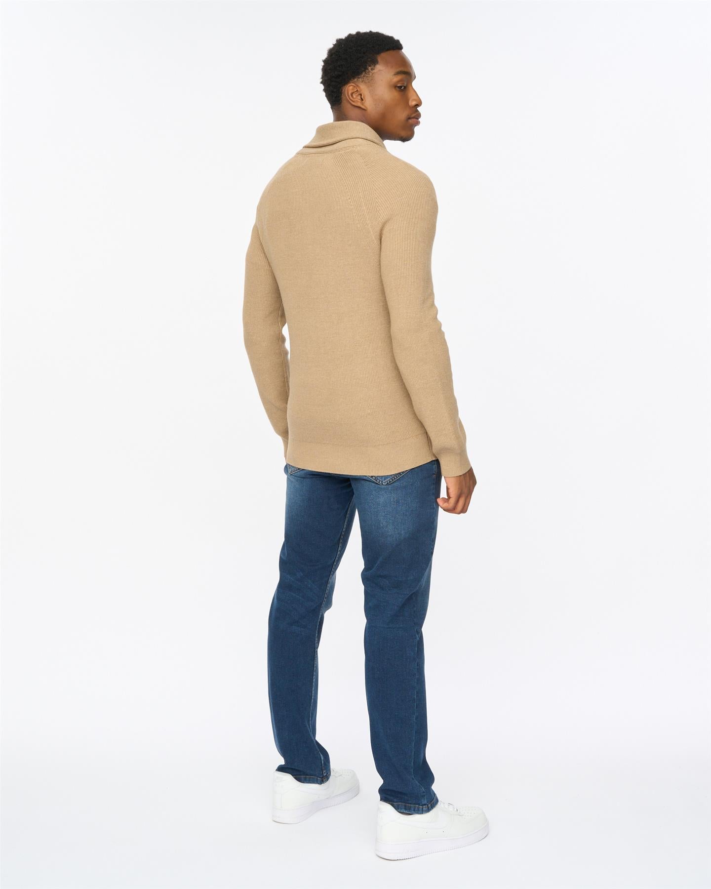 Mens Venosa Shawl Cardigan Stone