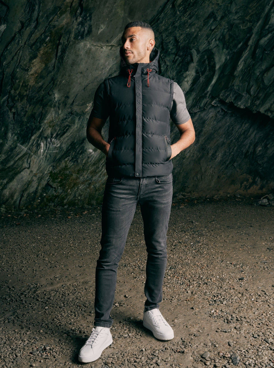 Mens Kampleys Embossed Gilet Black
