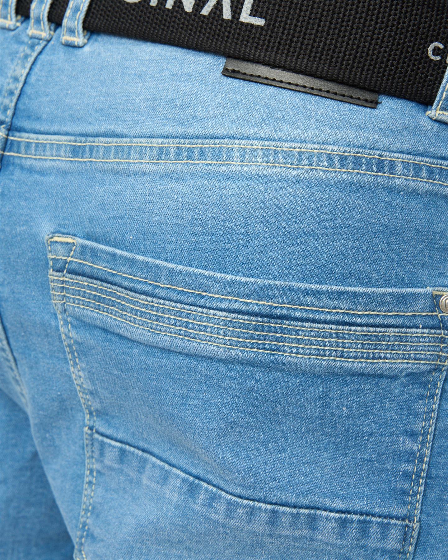 Mens Youlgreeve Belted Denim Shorts Mid Wash