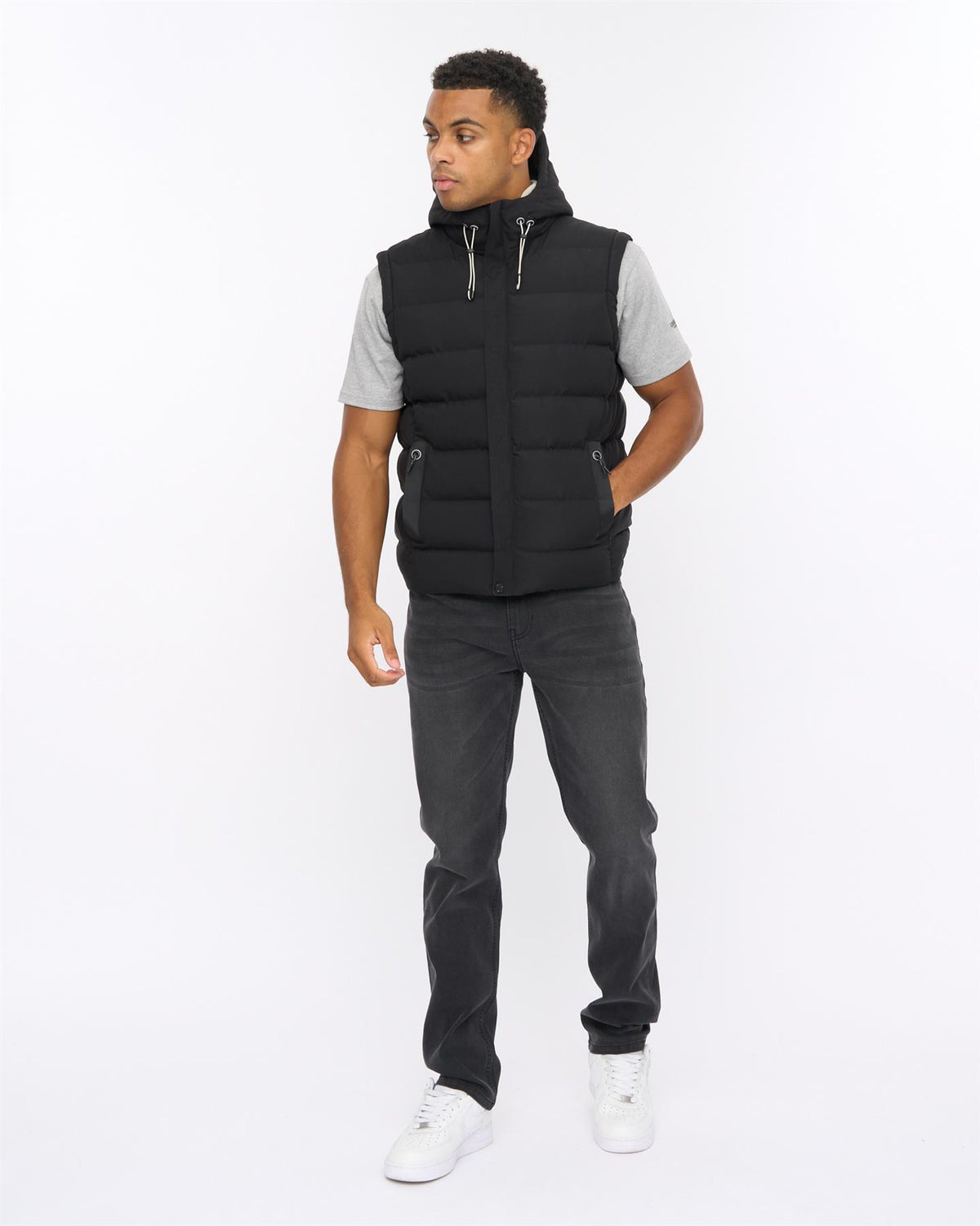 Mens Kampleys Embossed Gilet Black