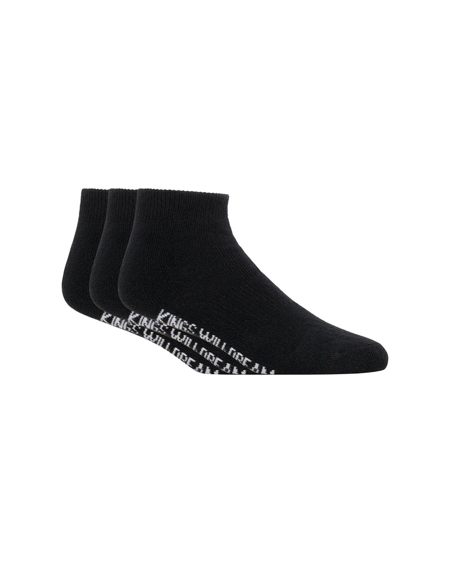 Mens Simplene Ankle Socks 3pk Black