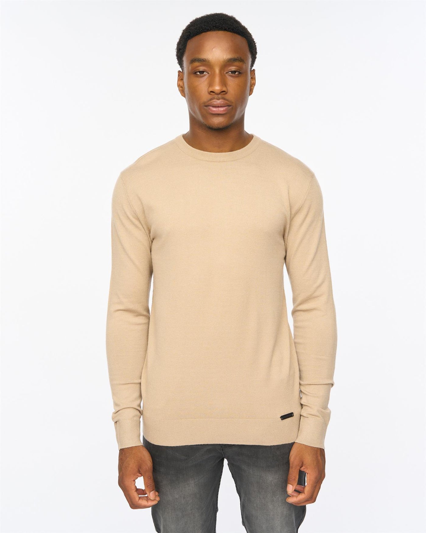 Mens Consenza Crew Knit Stone