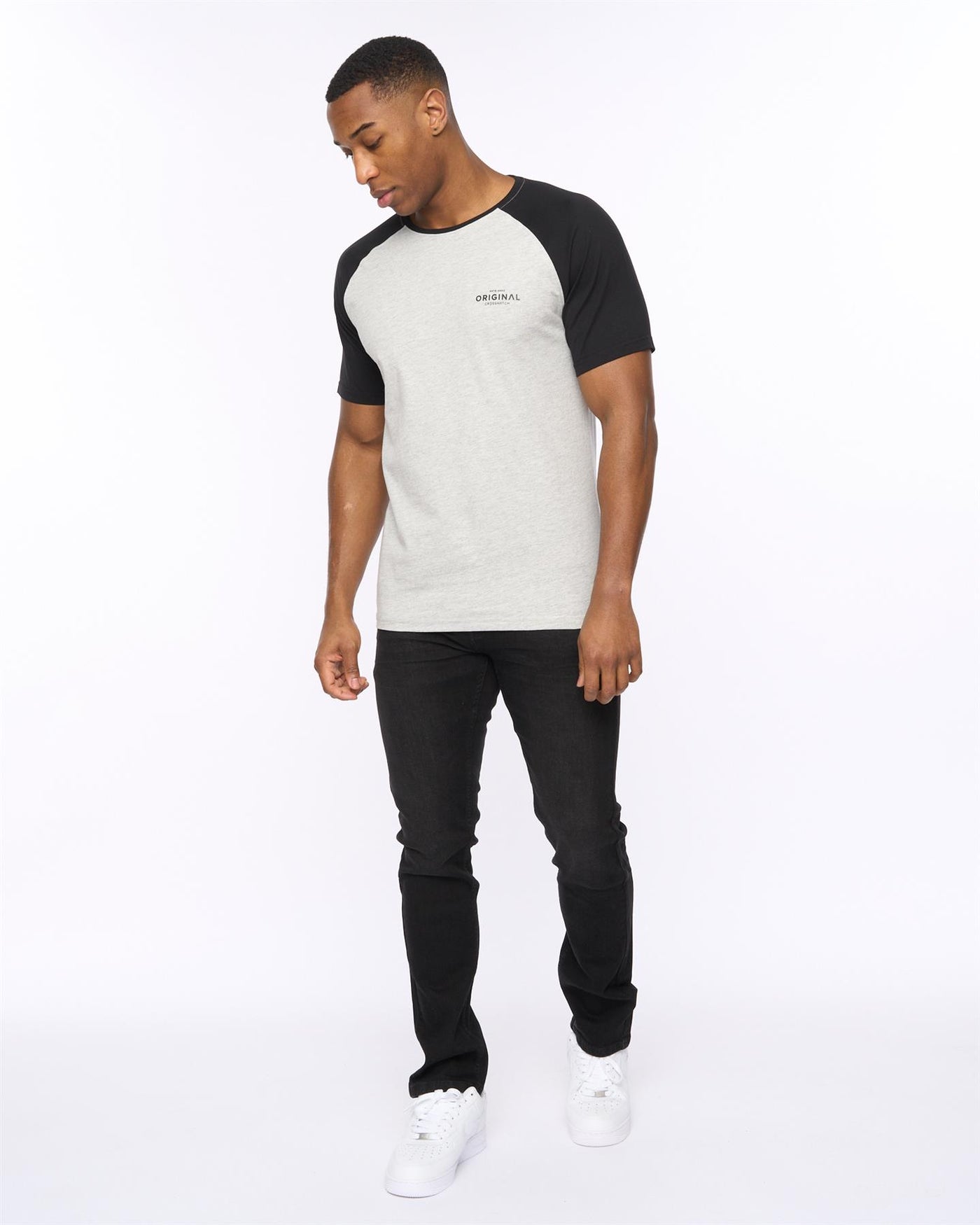 Mens Meza T-Shirt Grey Marl/Black