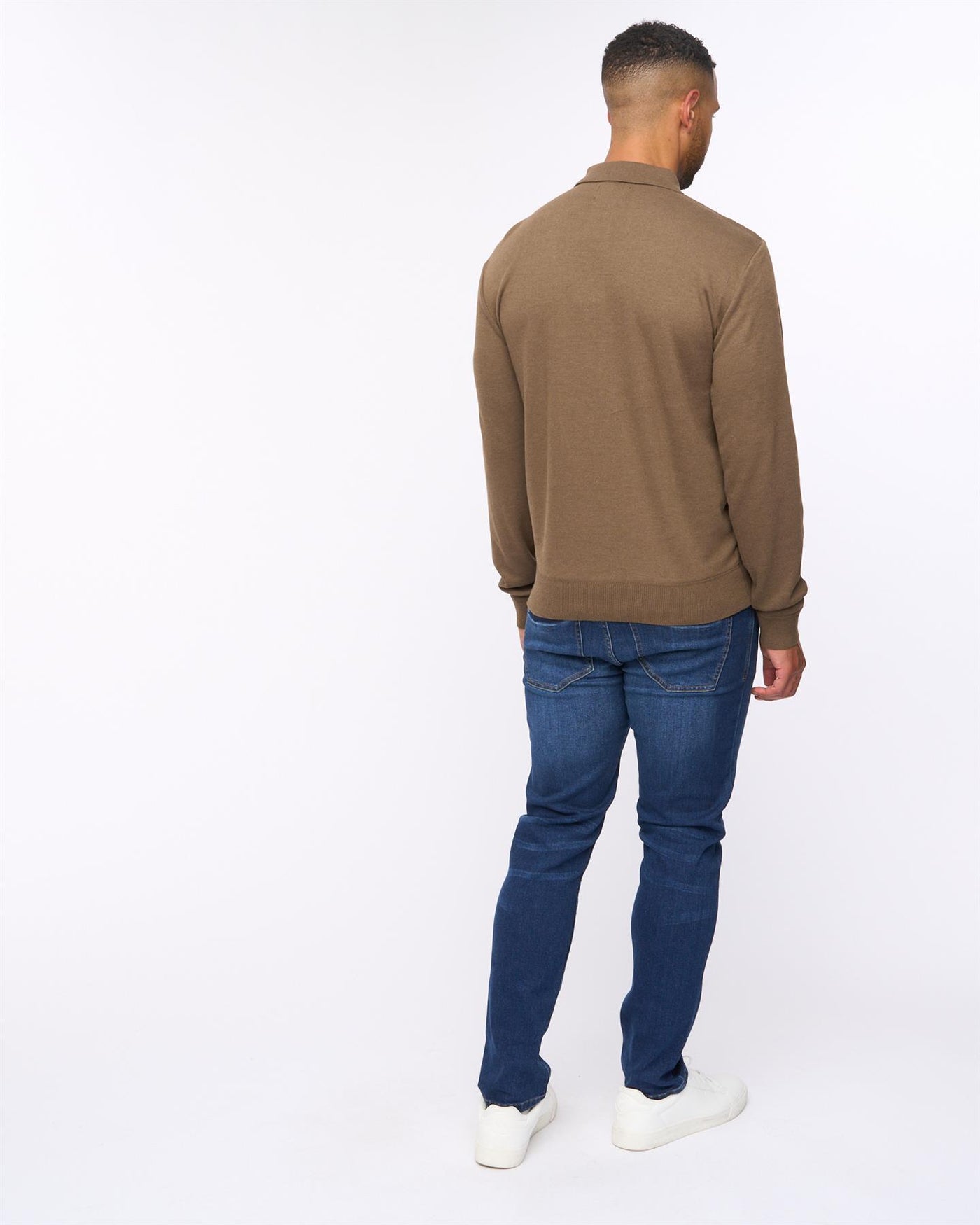 Aldrich 1/2 Zip Knit Polo Dark Taupe