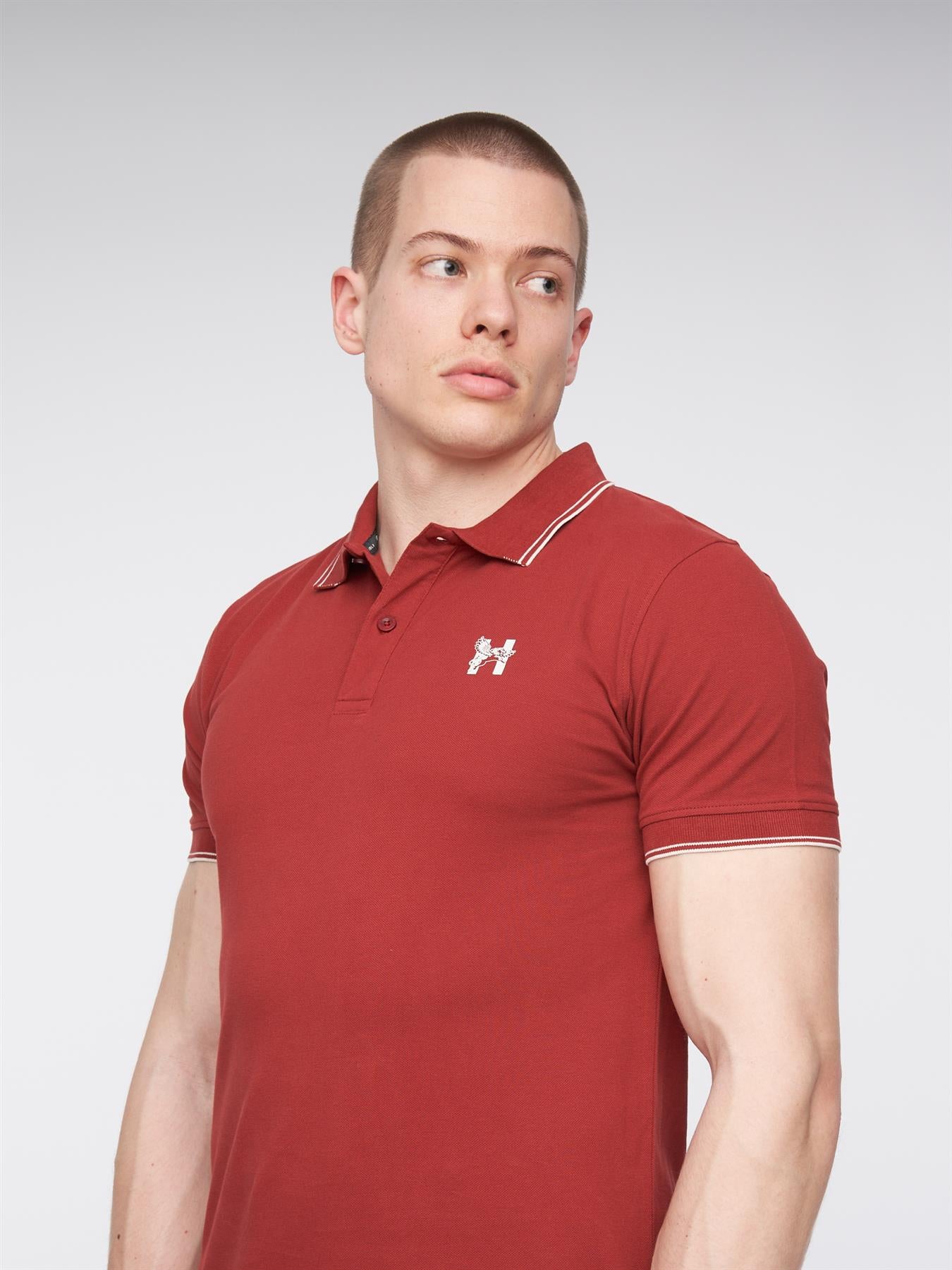 Mens Henflare Polo Deep Red