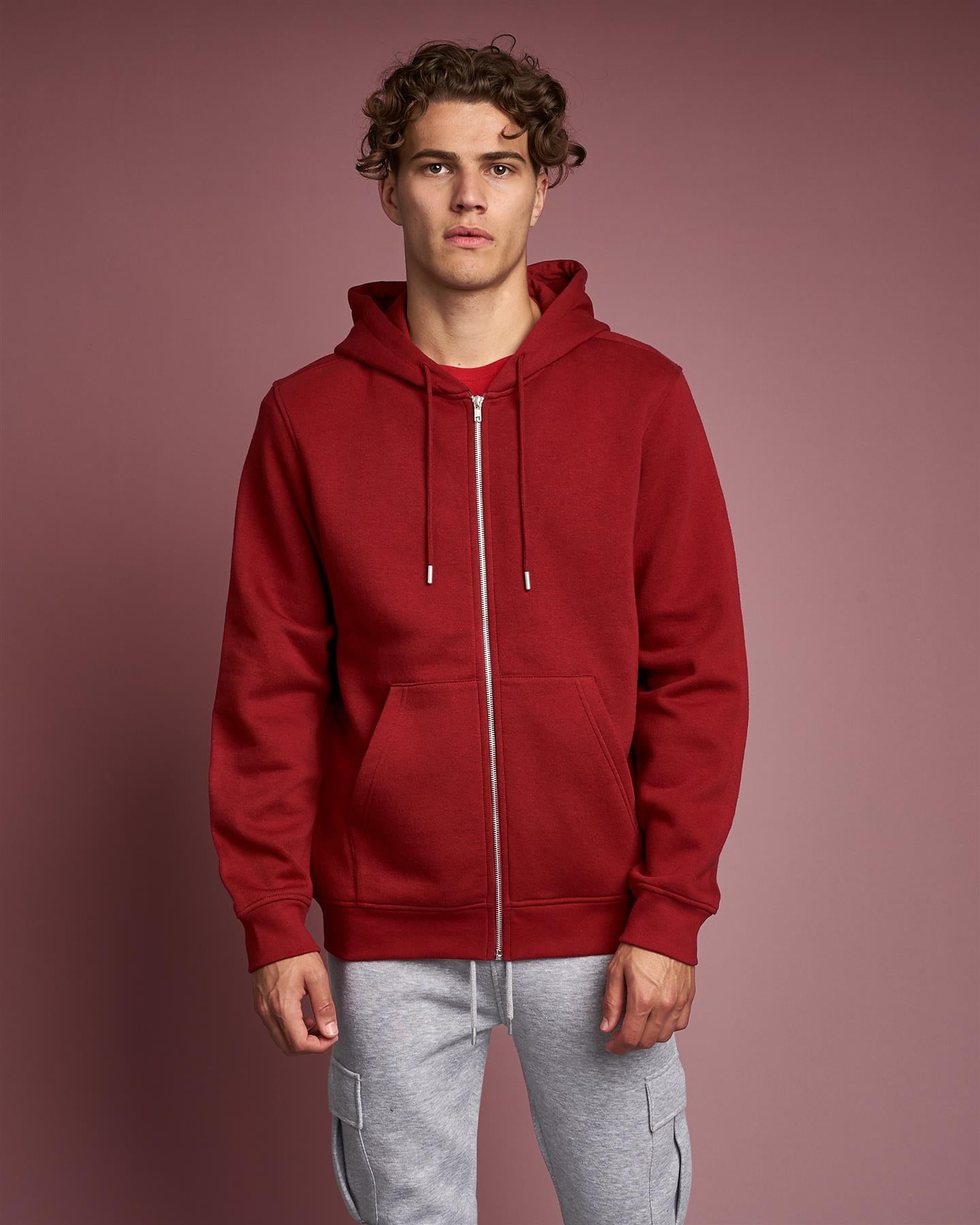 Garret Zip Thru Hoodie Red