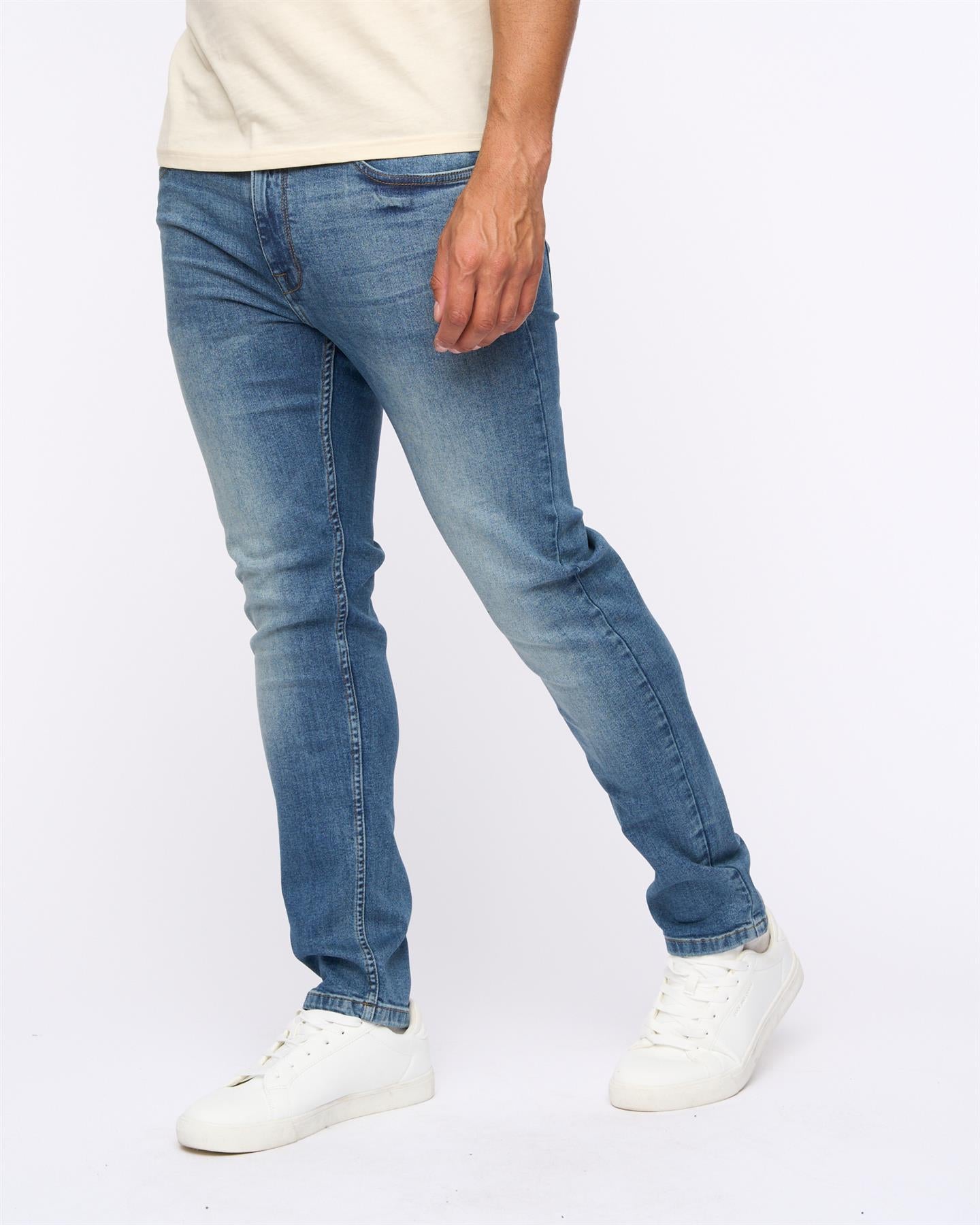 Mens Abingdon Slim Fit Jeans Mid Wash