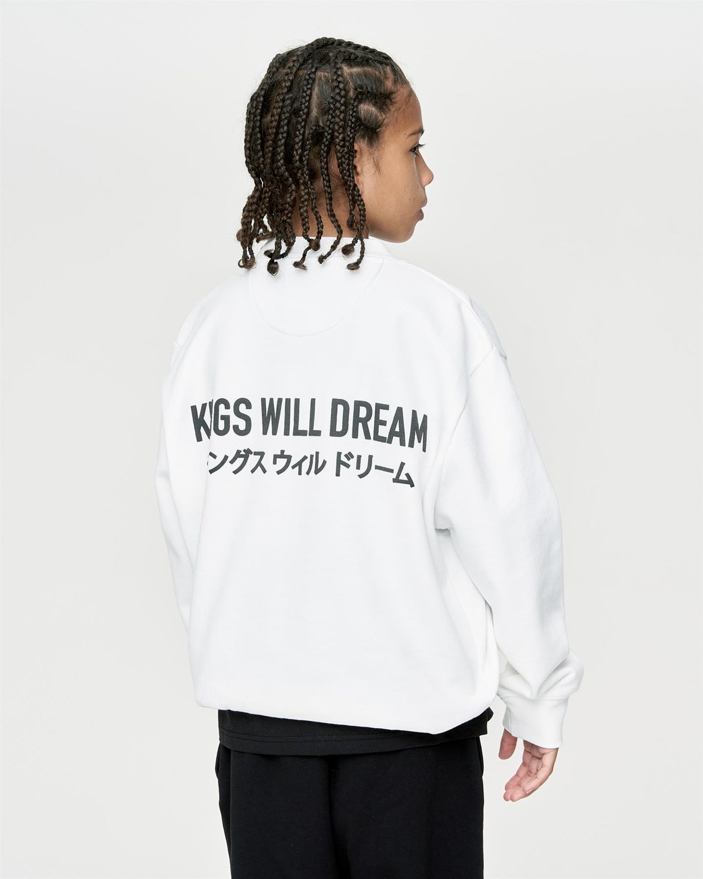 Kids Boys Studio Duo Line Crew Sweat Optic White