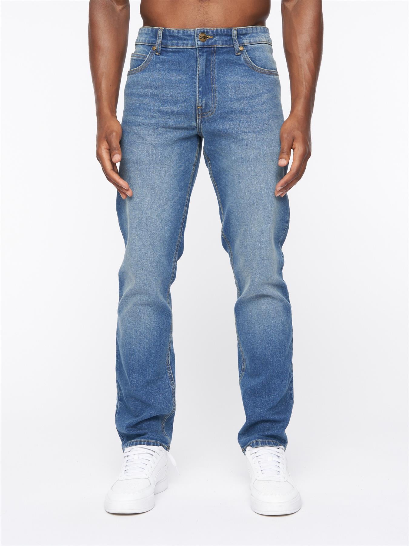 Chas Straight Fit Jeans Mid Wash