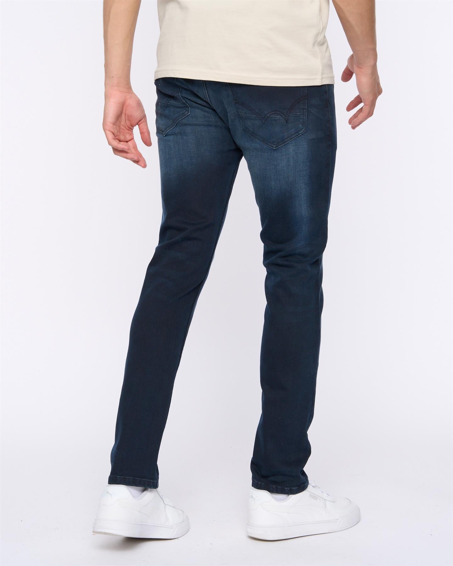 Mens Maylead Slim Fit Jeans Blue Black