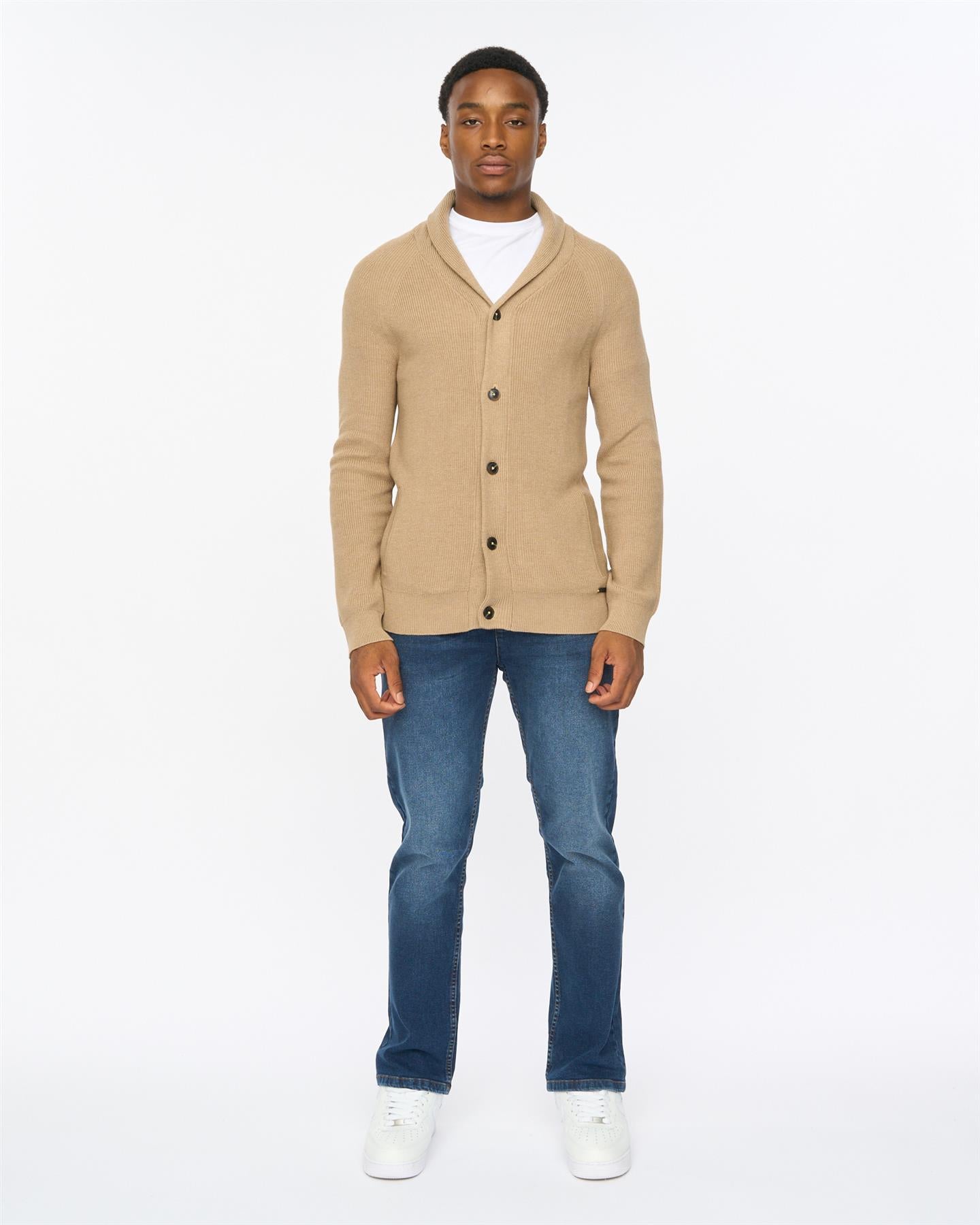 Mens Venosa Shawl Cardigan Stone