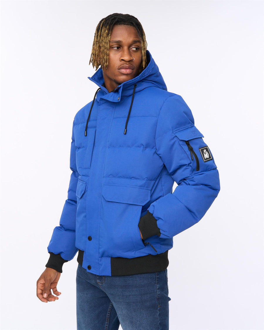 Mens Wakaday Bomber Jacket Blue