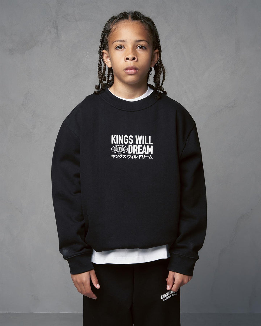 Kids Boys Studio Title Crew Sweat Black