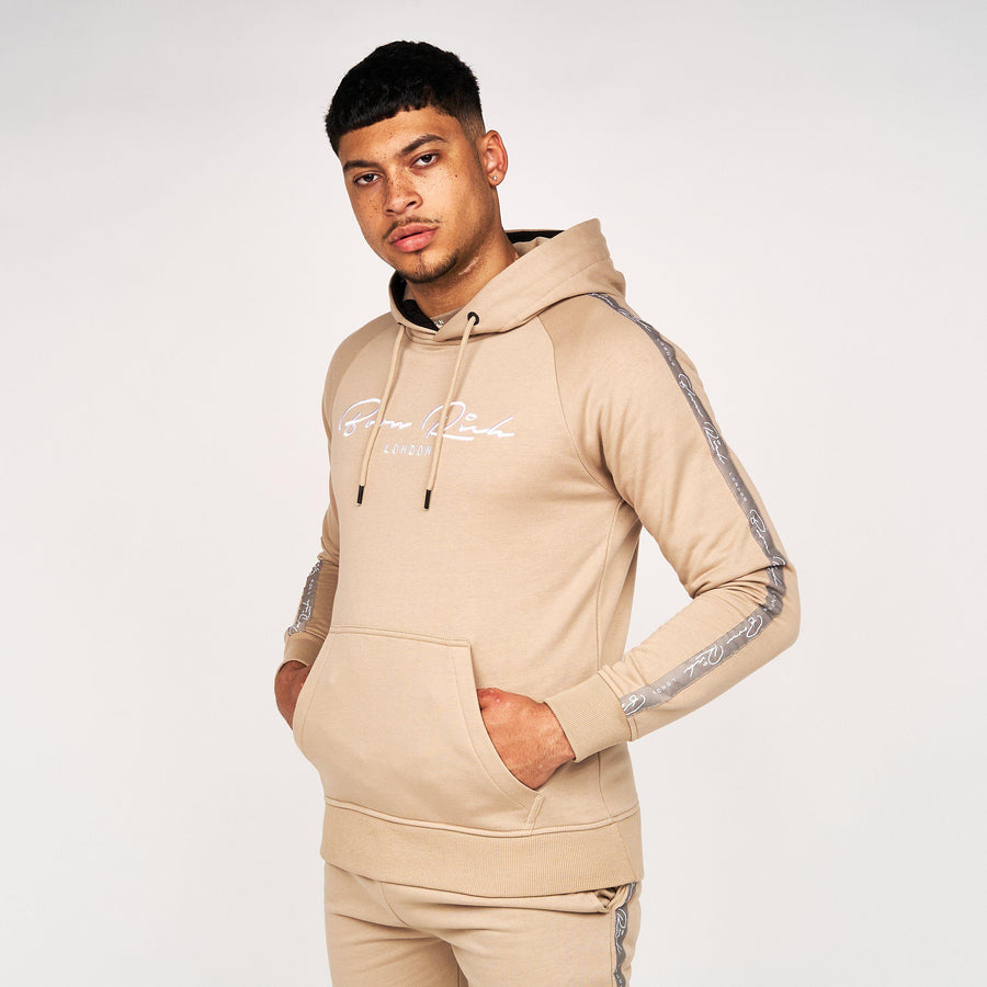 Born Rich Mens Dorigo Hoodie Simply Taupe