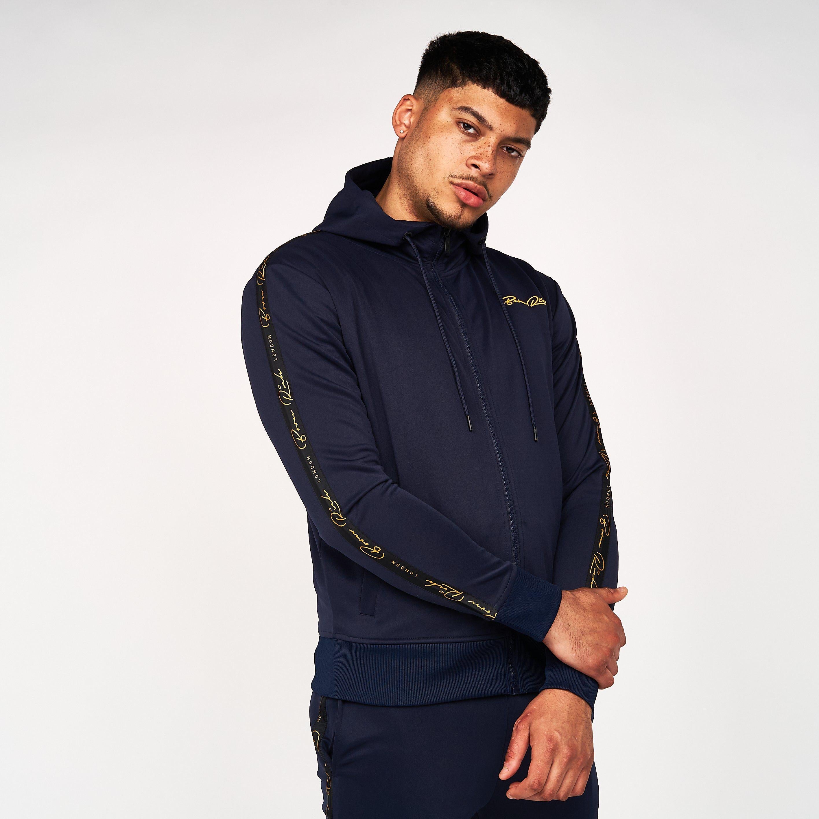 Born Rich Mens Daprela Tracktop Hoodie Sky Captain