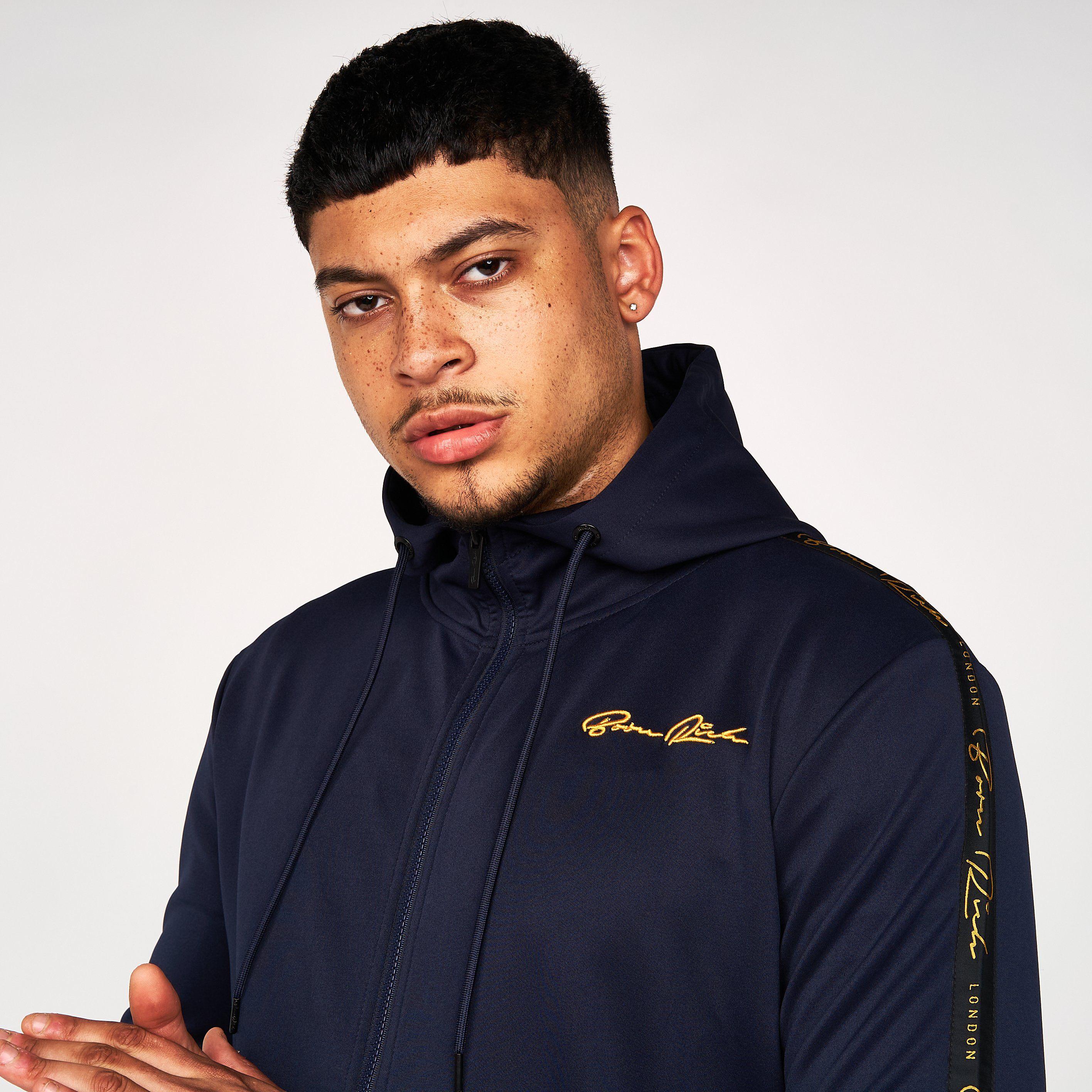 Born Rich Mens Daprela Tracktop Hoodie Sky Captain