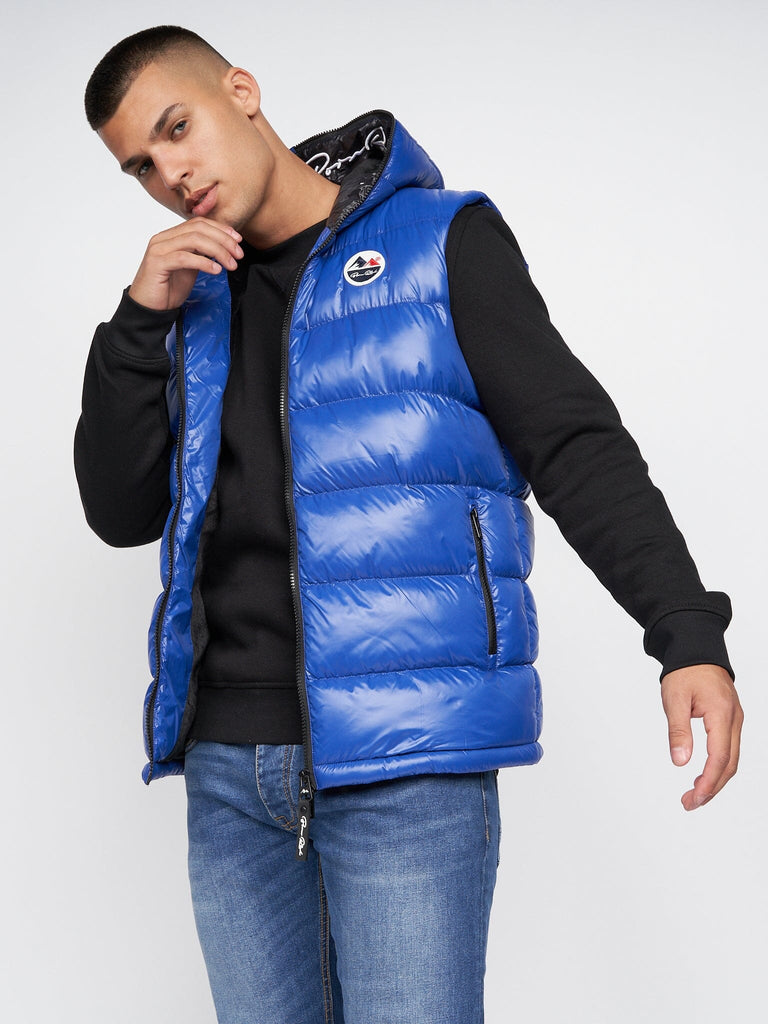 Mateo Hooded Gilet Mid Blue