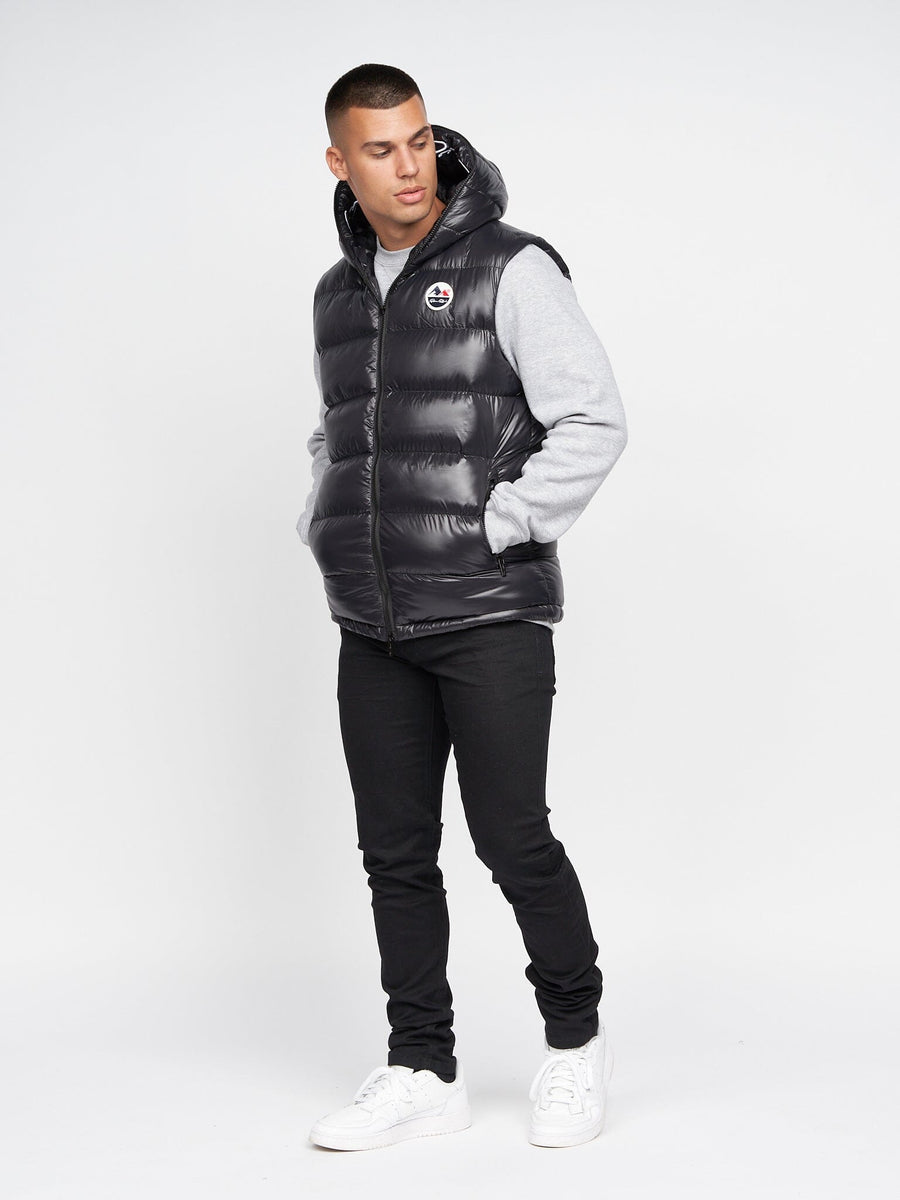 Mateo Hooded Gilet Black