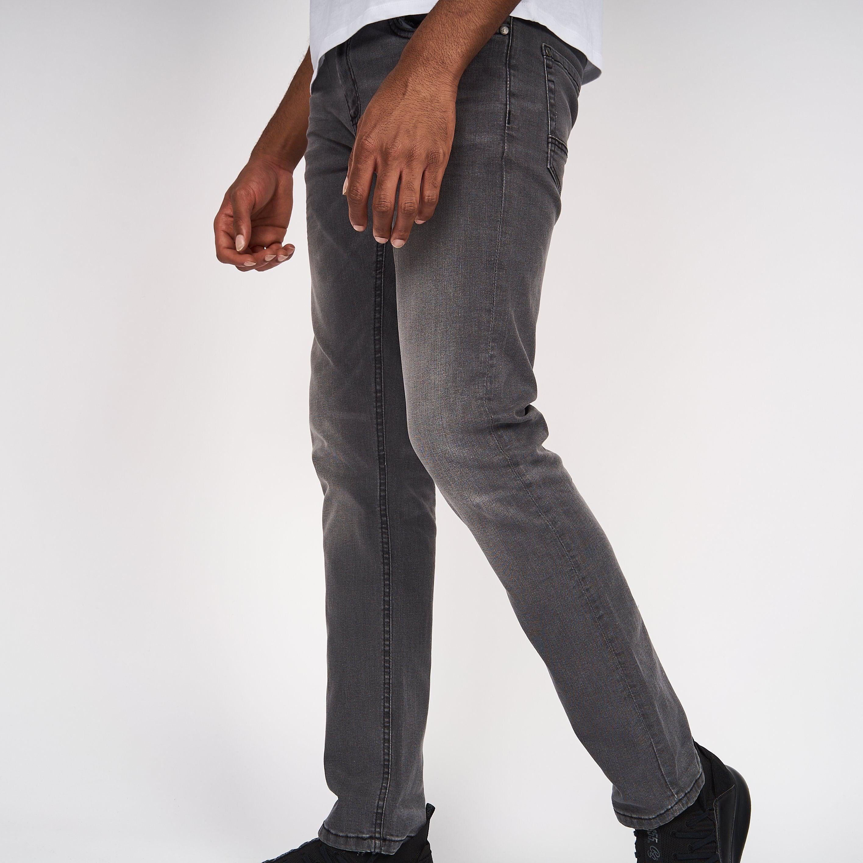 Crosshatch Mens Svelte Stretch Jeans Grey Wash