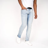 Crosshatch Mens Cadman Straight Jeans Light Wash