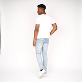 Crosshatch Mens Cadman Straight Jeans Light Wash