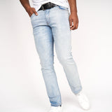 Crosshatch Mens Cadman Straight Jeans Light Wash