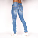 Crosshatch Mens Wardley Tapered Jeans Light Wash