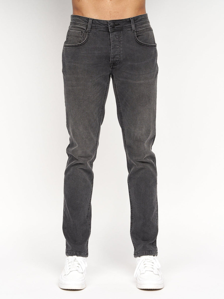 Crosshatch - Mens Sheldons Slim Fit Jeans Dark Charcoal