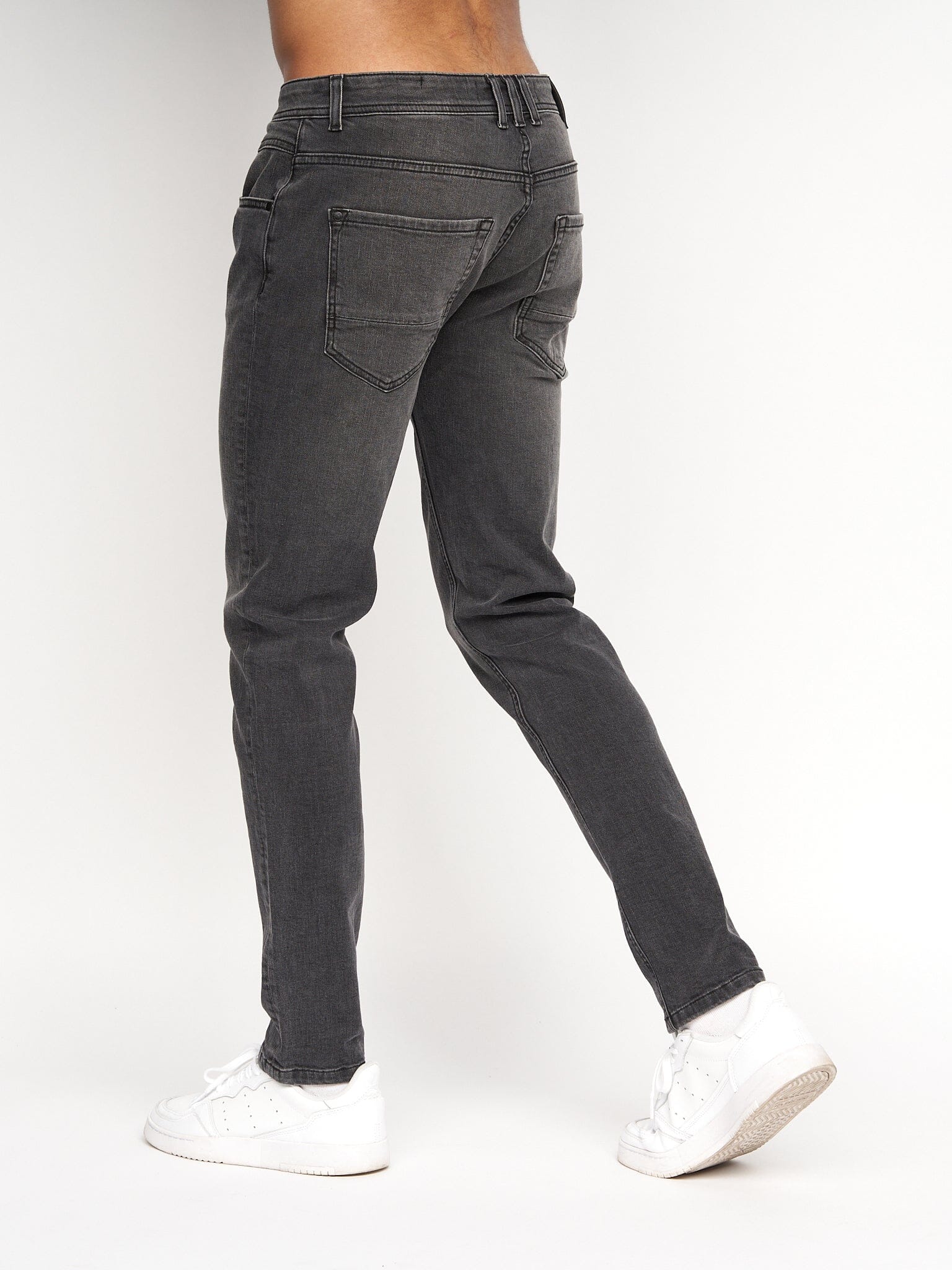 Crosshatch - Mens Sheldons Slim Fit Jeans Dark Charcoal