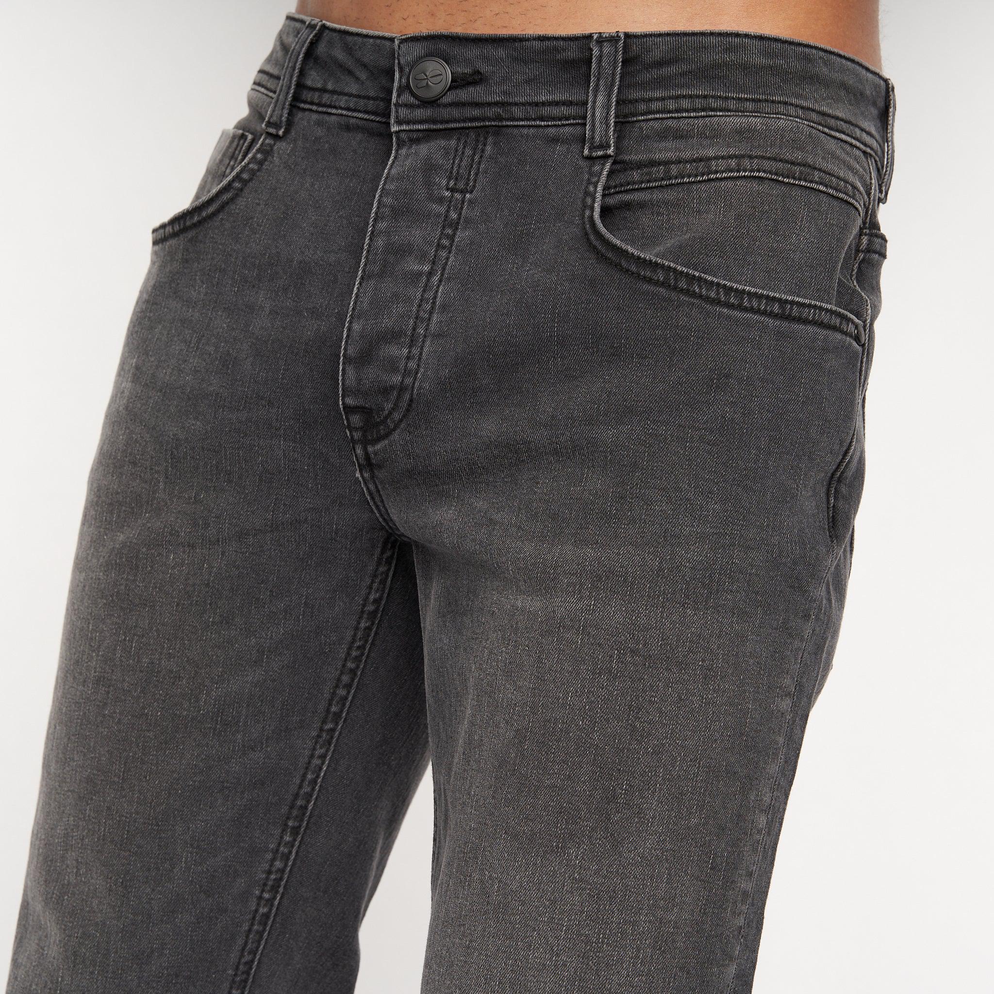 Crosshatch Mens Malcolm Slim Fit Jeans Dark Charcoal