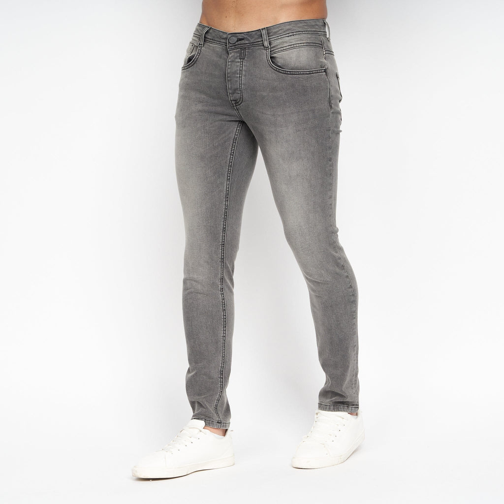 Crosshatch - Mens Sheldons Slim Fit Jeans Light Grey