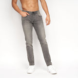 Crosshatch Mens Malcolm Slim Fit Jeans Light Grey Wash
