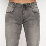 Crosshatch Mens Malcolm Slim Fit Jeans Light Grey Wash