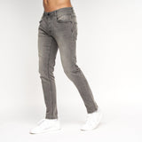 Crosshatch Mens Malcolm Slim Fit Jeans Light Grey Wash