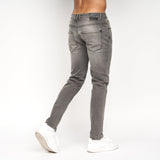 Crosshatch Mens Malcolm Slim Fit Jeans Light Grey Wash