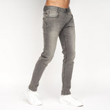 Crosshatch Mens Malcolm Slim Fit Jeans Light Grey Wash