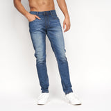 Crosshatch Mens Malcolm Slim Fit Jeans Stone Wash